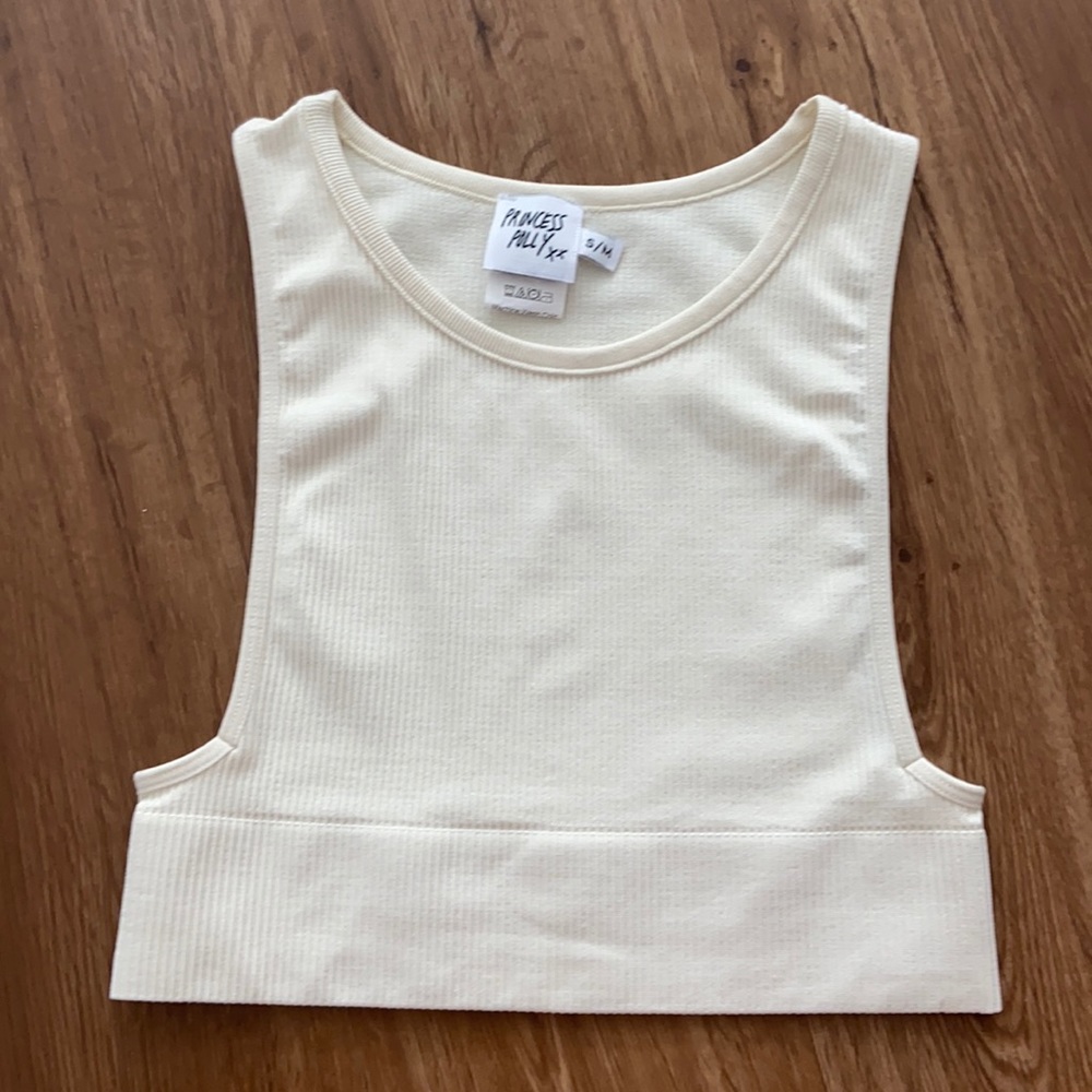 cream colored crop tank top